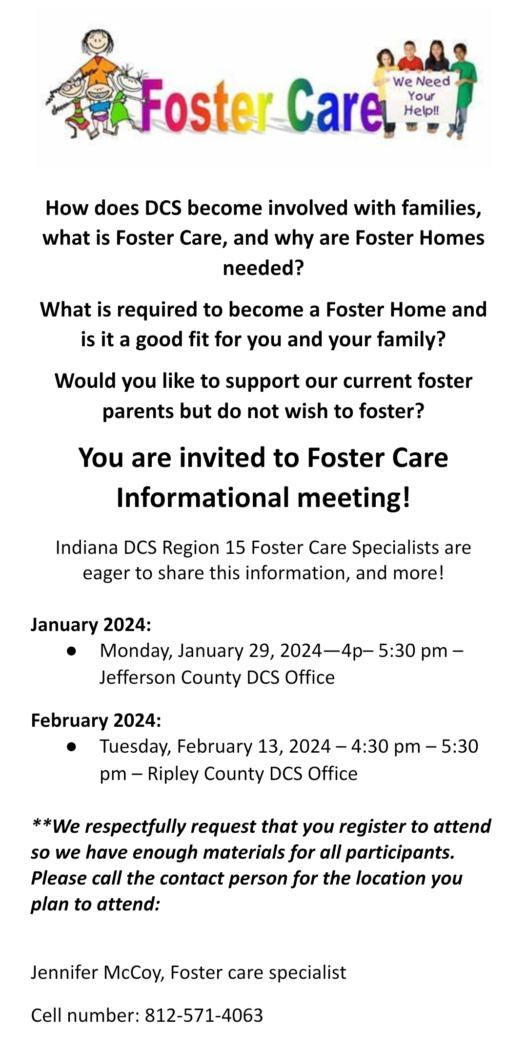 Foster Care Informational Meeting