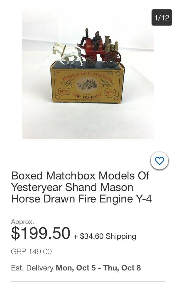 FIRE ENGINE MATCH BOX MODEL COMP 3