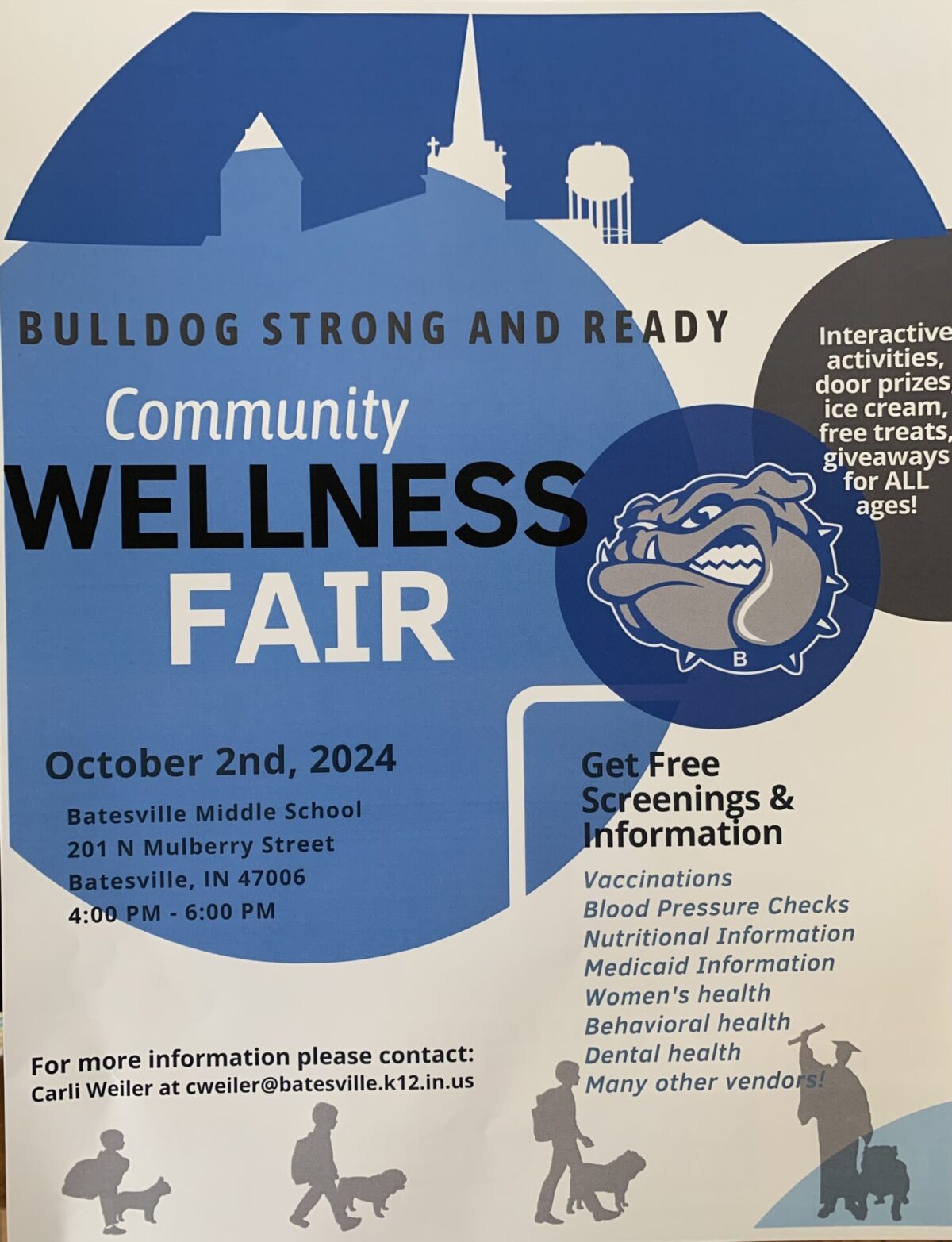 Bulldog Strong and Ready Community Wellness Fair Flyer 10-2-24