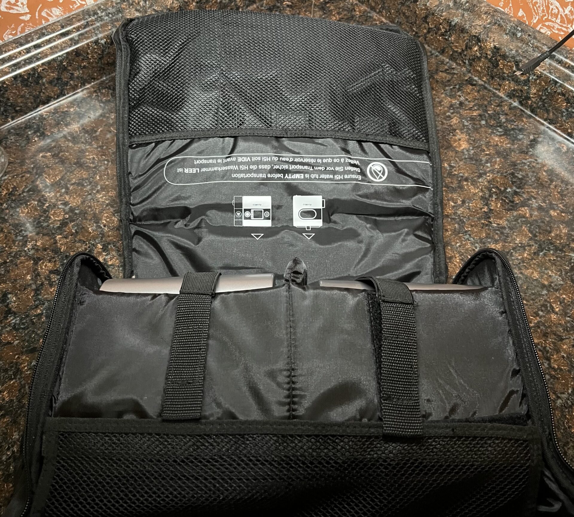 Travel bag with S9 CPAP device